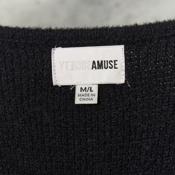AMUSE SOCIETY - Francesa Cardigan Sweaster - BLACK Size M/L - $199 - Picture 5 of 5